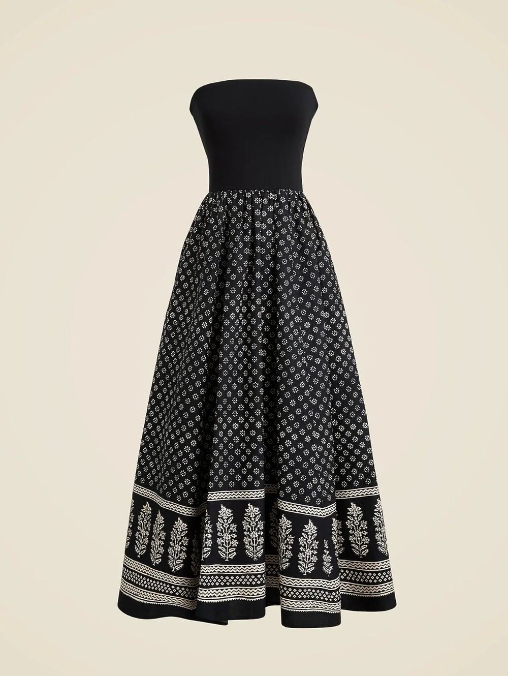 J Crew Strapless mixy dress in block print Size Small